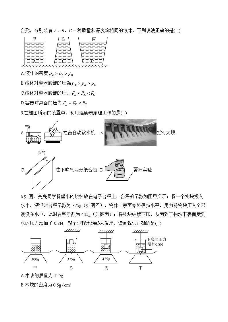 2025届中考物理压强冲刺提分练（2）（含解析）第2页