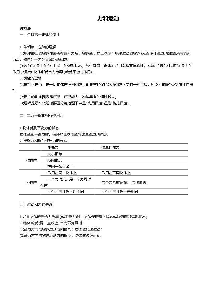 2025年中考物理复习压轴题专项练习--力和运动（含解析）第1页