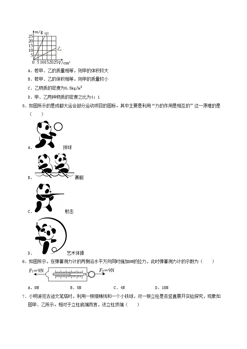 八年级物理第三次月考卷（京改专用，6章-9章）-学易金卷：2024-2025学年初中下学期第三次月考（考试版）第2页