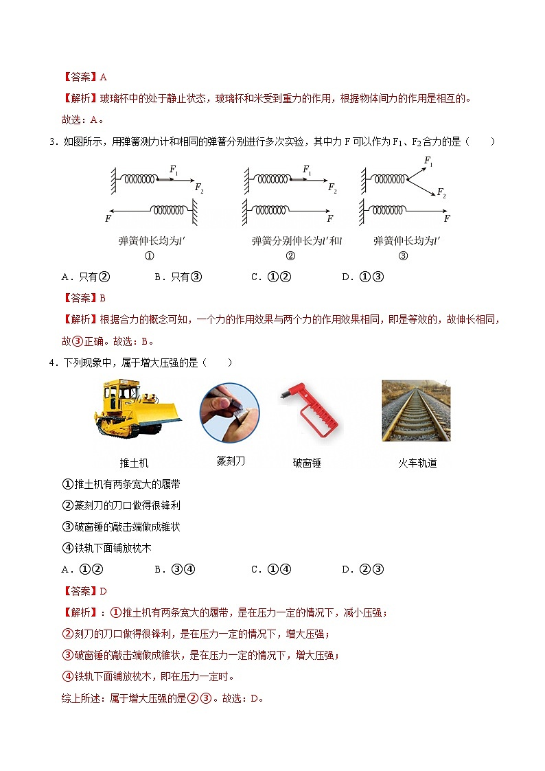 八年级下册物理期中卷（全解全析）（湖北专用）第2页