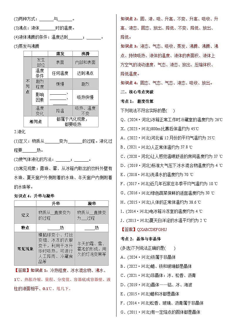 中考物理《物态变化》专项训练第2页