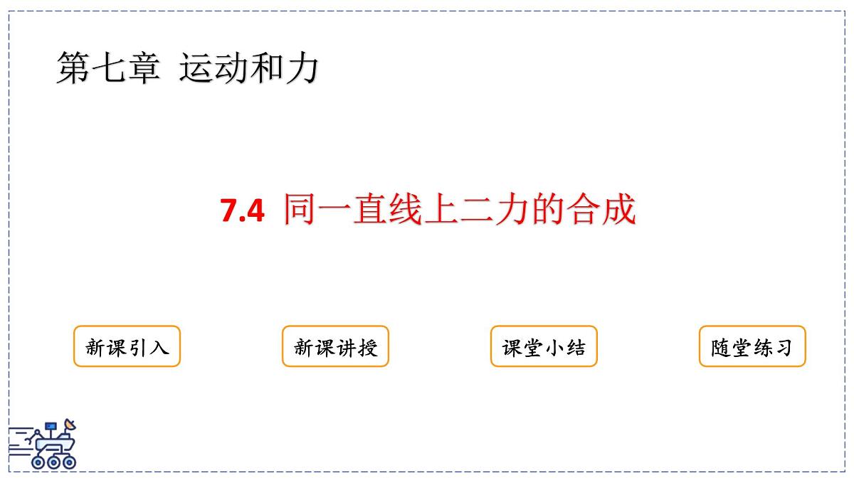 2024-2025学年沪粤版物理八年级下册 7.4 同一直线上二力的合成（课件）(1)第1页