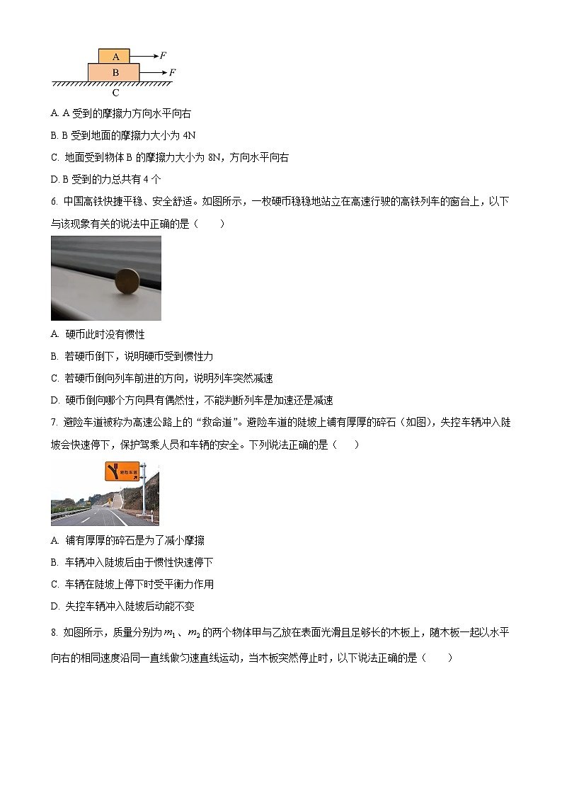 山东省德州市德城区三校联考2024-2025学年八年级下学期第一次月考物理试题（原卷版+解析版）第2页