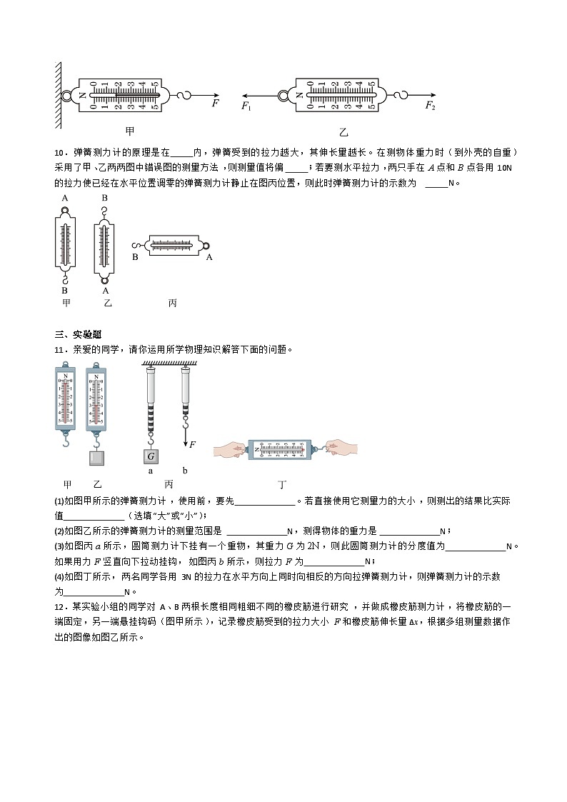 专题4.1.6  用弹簧测力计测量力-【实验攻略】2025年中考物理新课标必做21实验及近年热考实验学案第3页