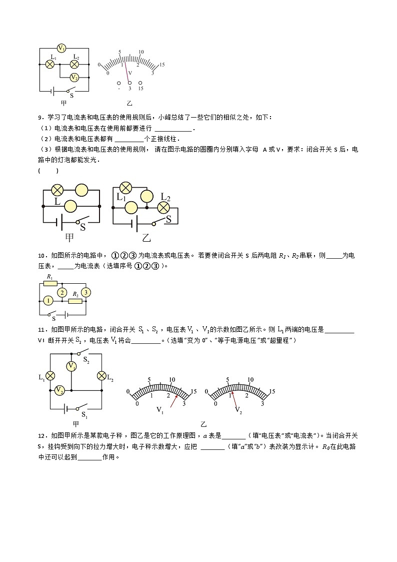 专题4.1.8  用电压表测量电压-【实验攻略】2025年中考物理新课标必做21实验及近年热考实验学案第3页