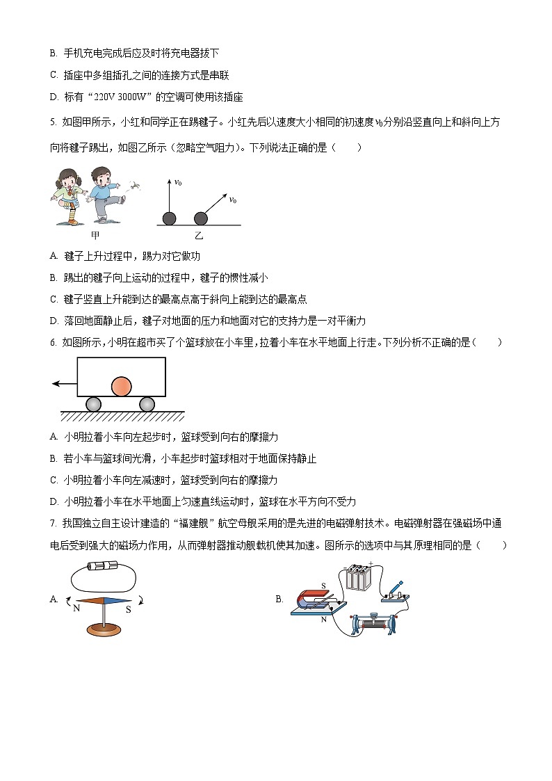 2025年河北省石家庄市中考一模物理试题 （原卷版+解析版）（中考模拟）第2页