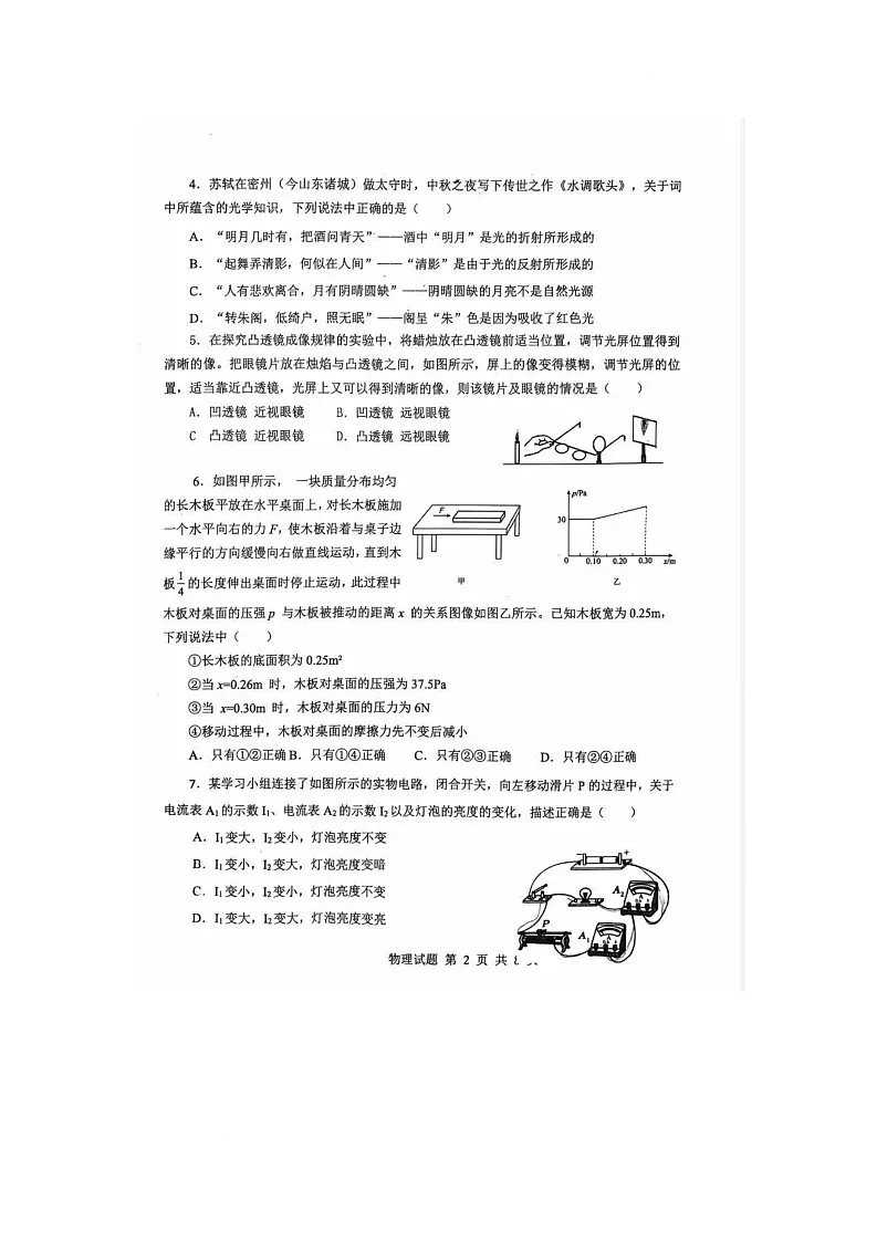 2025年山东省日照市岚山区中考二模物理试题（中考模拟）第2页