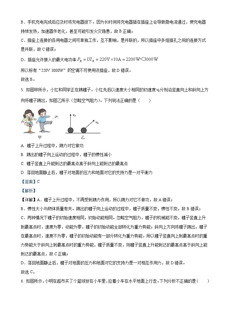 2025年河北省石家庄市中考一模物理试题 （解析版）第3页
