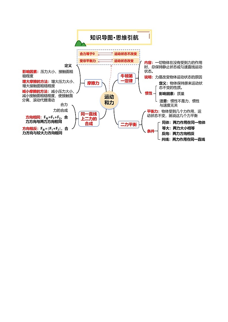 2025年中考物理一轮培优讲与练 专题09  运动和力 （讲义）（解析版）第3页