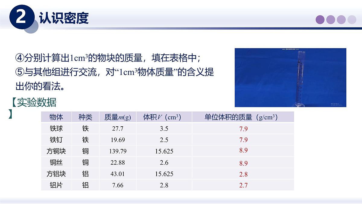 （教科版2024）初中物理八年级上册 6.2物质的密度 课件第7页