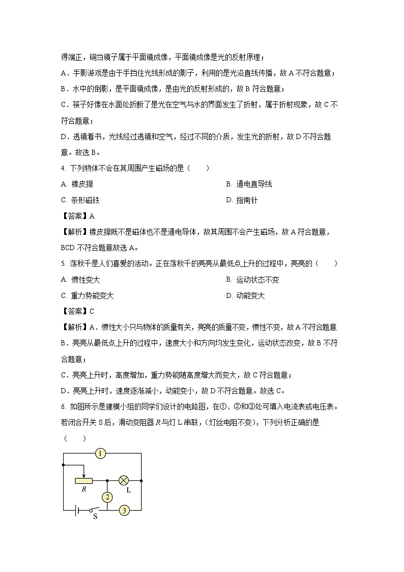 2025年吉林省延边朝鲜族自治州中考二模物理试题（解析版）第2页