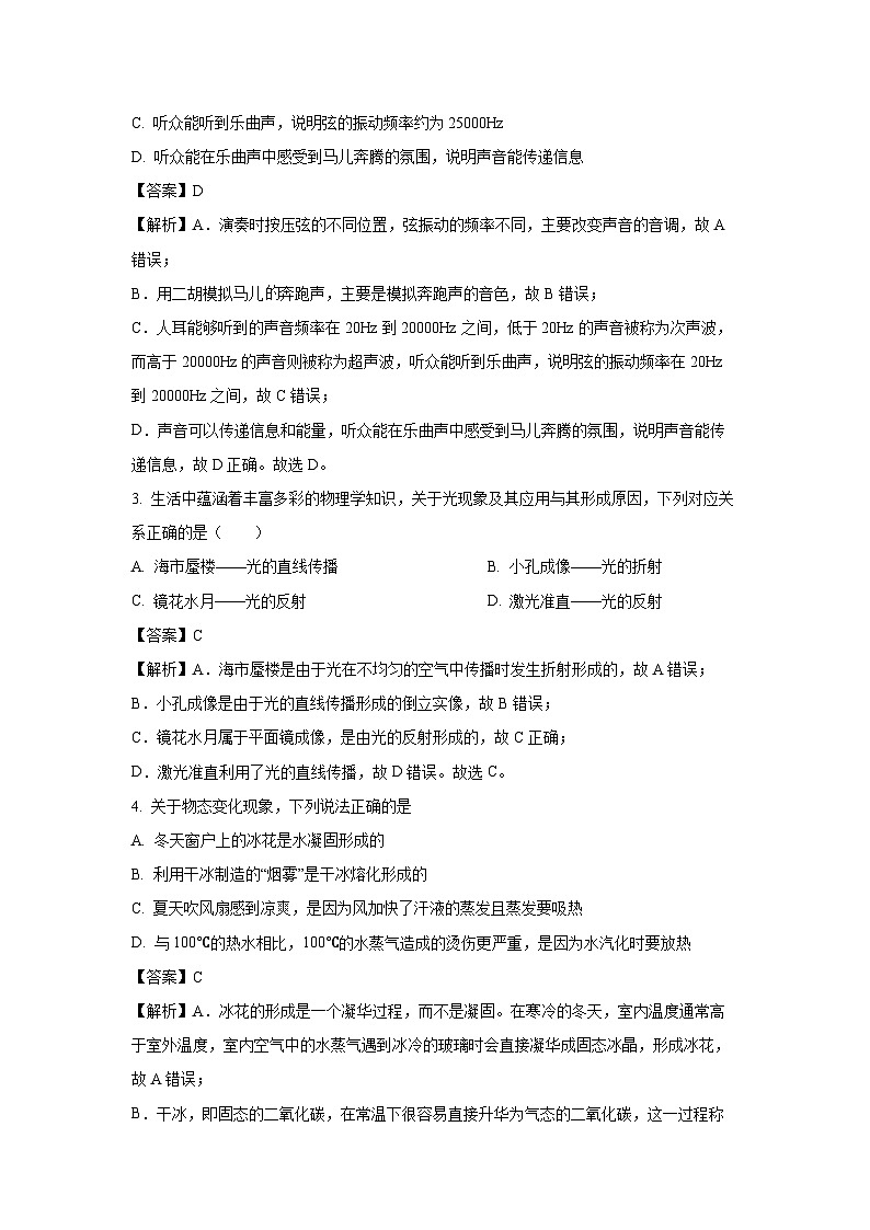 2025年山东省青岛市中考一模物理试题（解析版）第2页