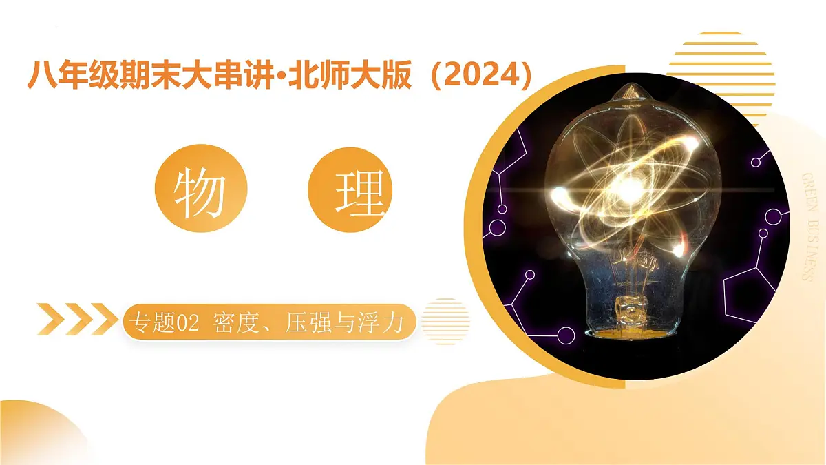 专题02 密度、压强与浮力 2025学年八年级物理下学期期末考点大串讲北师大版课件第1页