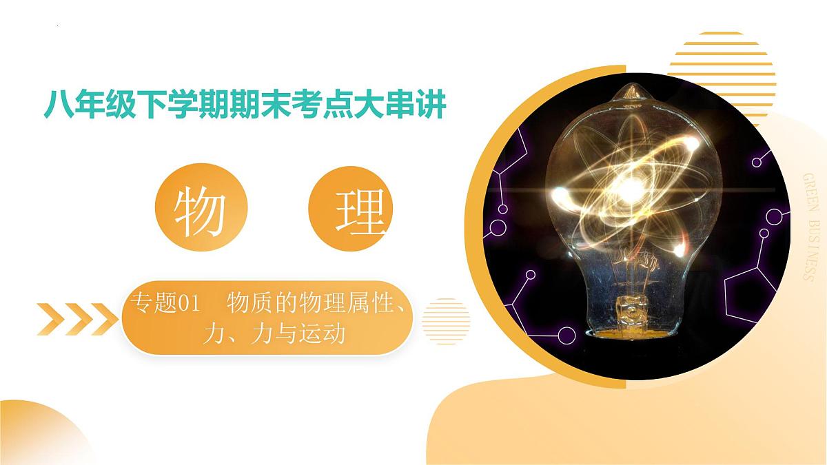 专题01 物质的物理属性、力、力与运动 2025学年八年级物理下学期期末考点大串讲苏科版课件第1页