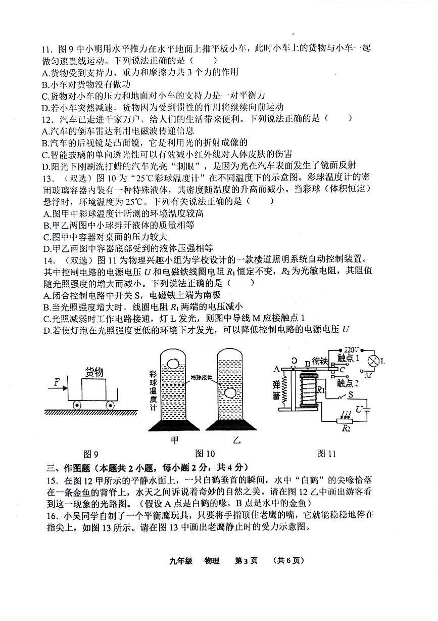 2025年河南省实验中学中考三模物理试题（中考模拟）第3页