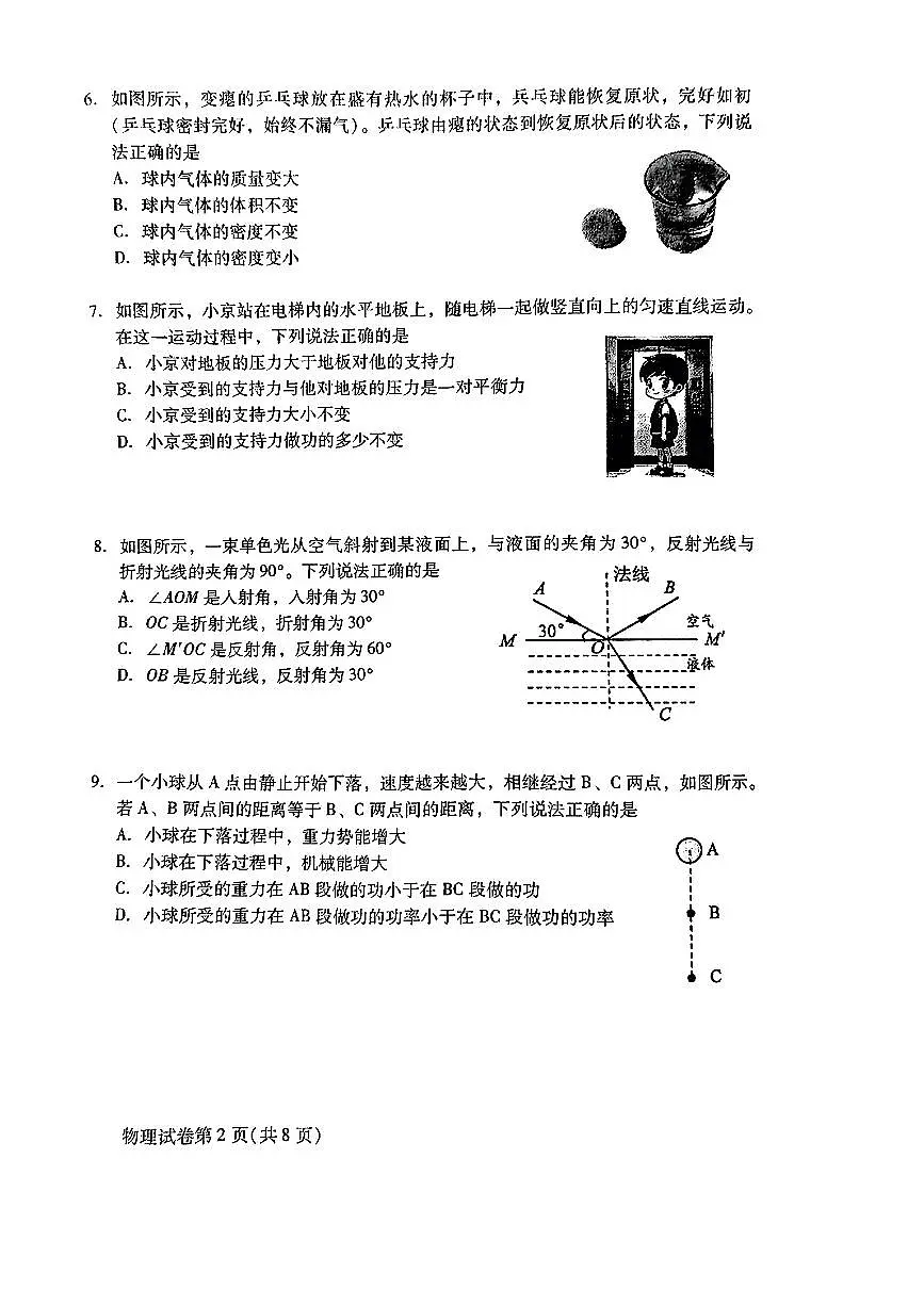 2025年北京市昌平区中考初三二模 物理试题及答案第2页