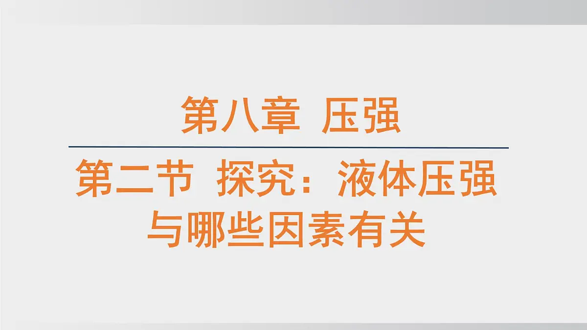 2025年春沪科版物理八年级下册上课课件 8.2 探究：液体压强与哪些因素有关第1页
