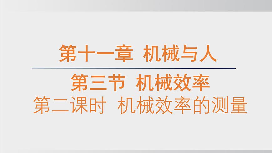 2025年春沪科版物理八年级下册上课课件 11.3机械效率（第2课时）第1页