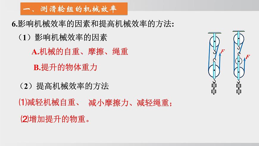 2025年春沪科版物理八年级下册上课课件 11.3机械效率（第2课时）第7页