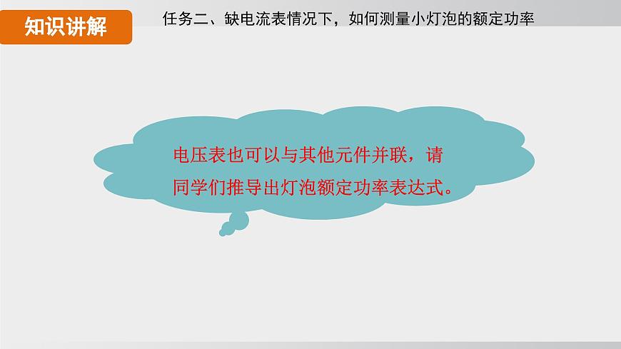 2025年春人教版物理九年级下册上课课件 18.3-2 特殊法测量小灯泡的电功率第7页
