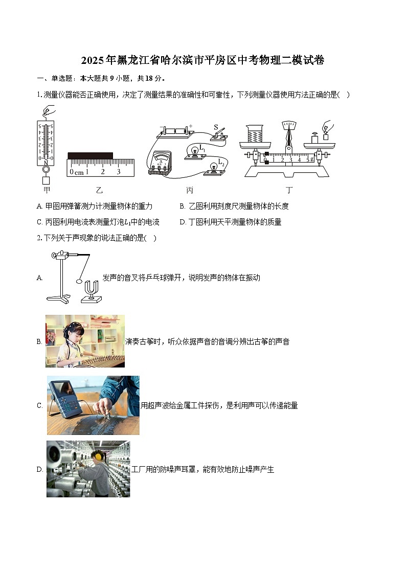 2025年黑龙江省哈尔滨市平房区中考物理二模试卷（中考模拟）第1页