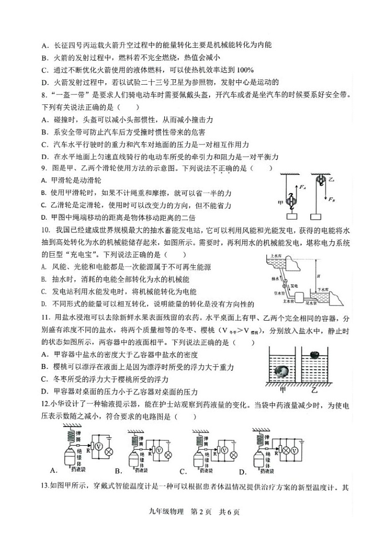 2025年山东省菏泽市巨野县中考二模物理试题（中考模拟）第2页