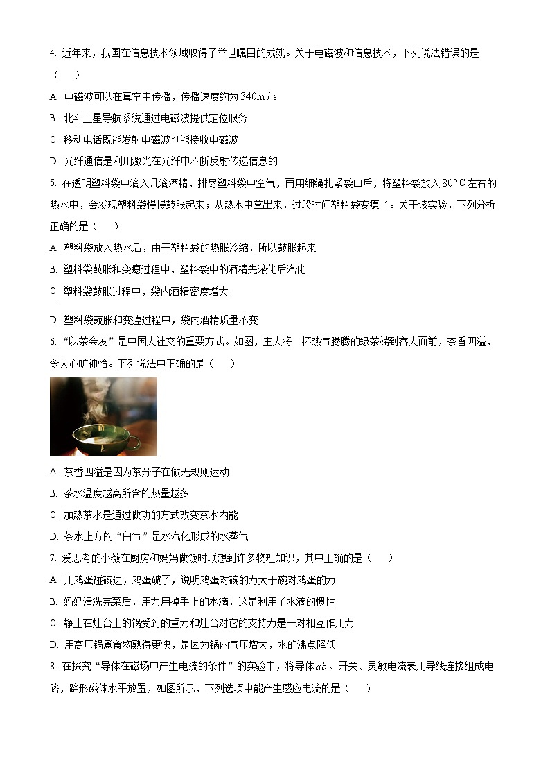 2025年四川省成都市锦江区中考二诊物理试题（中考模拟）第2页