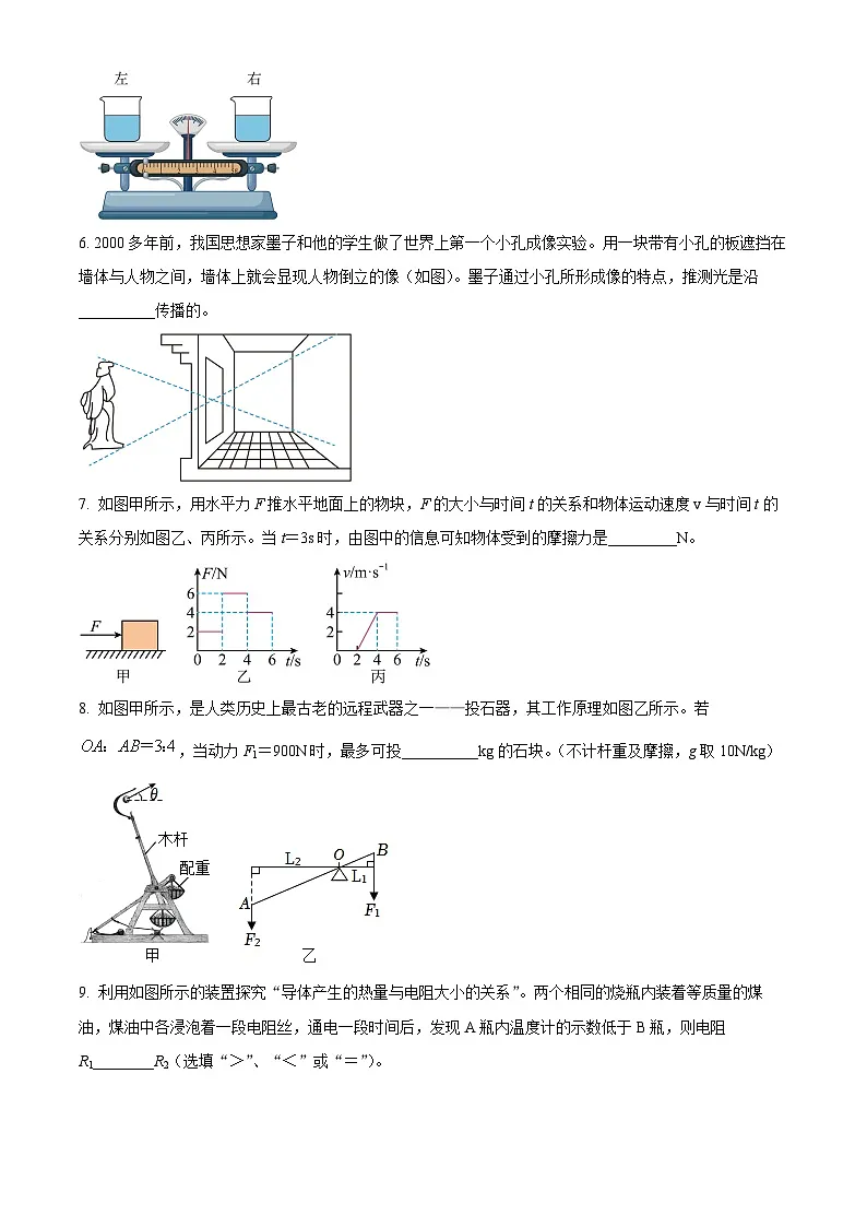 2025年安徽省马鞍山市成功学校中考一模物理试题（原卷版）第2页