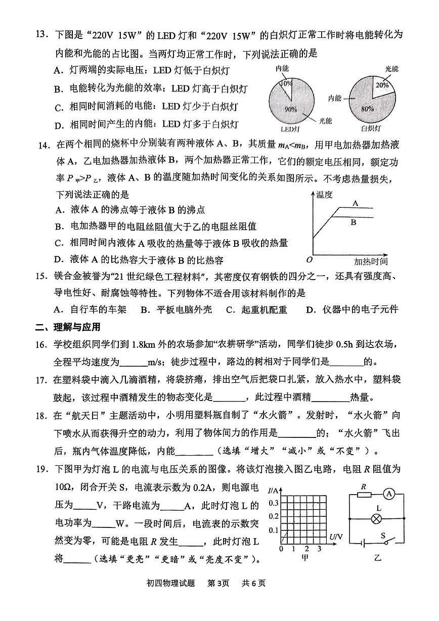 2025年山东省淄博市淄川区中考二模物理试卷（中考模拟）第3页