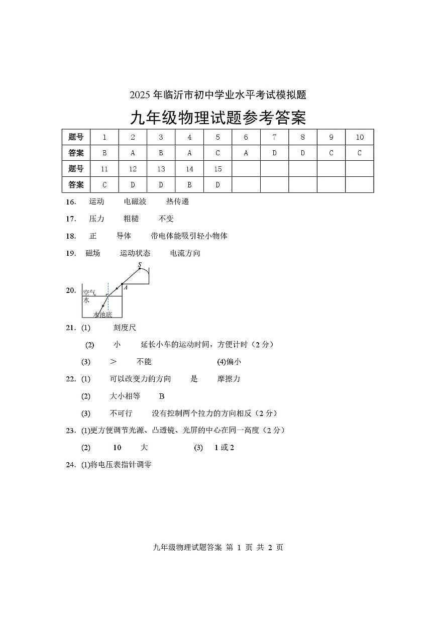物理试题答案第1页