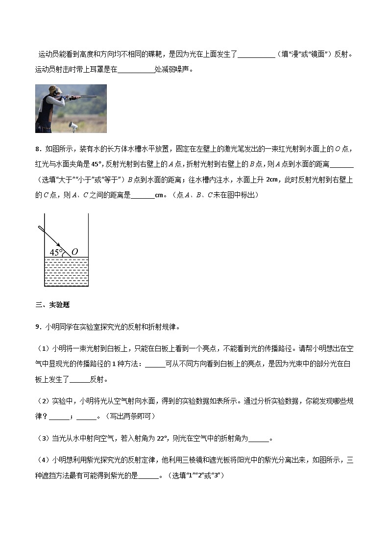2025年中考物理专题复习讲义专题04 光现象（习题精选练习）（原卷版）第3页