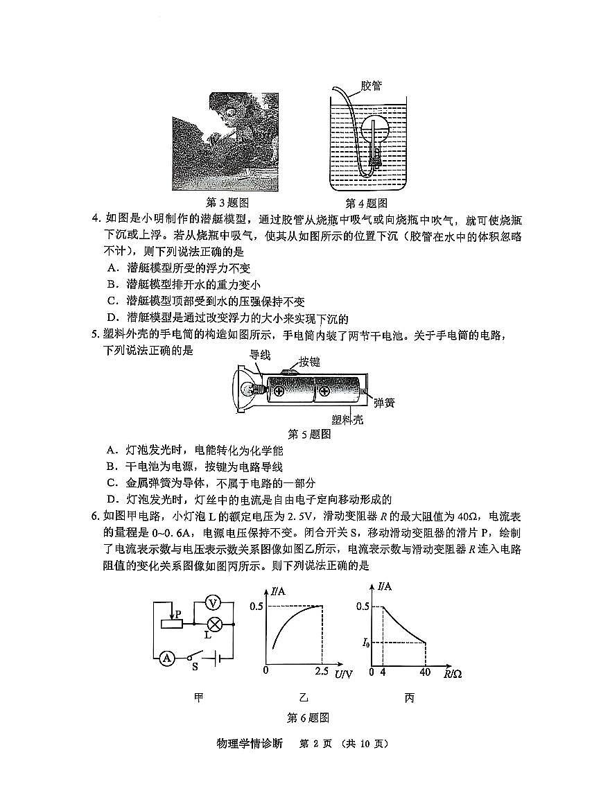 辽宁省沈阳市大东区2024-2025学年九年级物理二模试卷（含答案）第2页