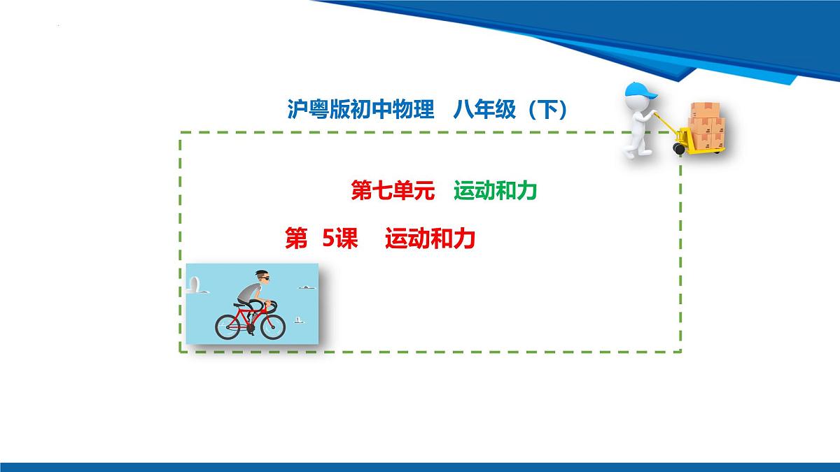 2025年春沪粤版物理八年级下册教学课件 7.5 运动和力第1页