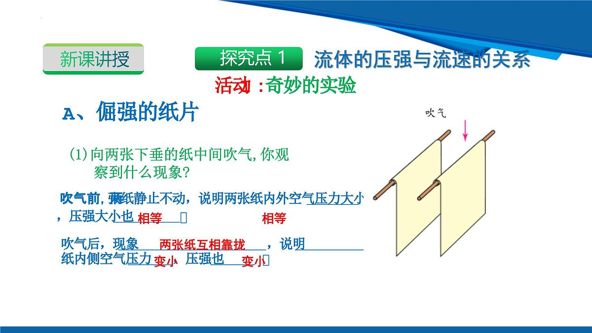 2025年春沪粤版物理八年级下册教学课件 8.4 流体的压强与流速的关系第8页