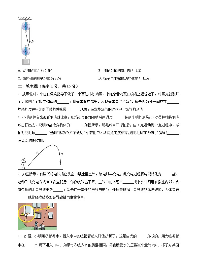 2025年吉林省吉林市船营区吉林市第二十三中学中考一模物理试题第2页