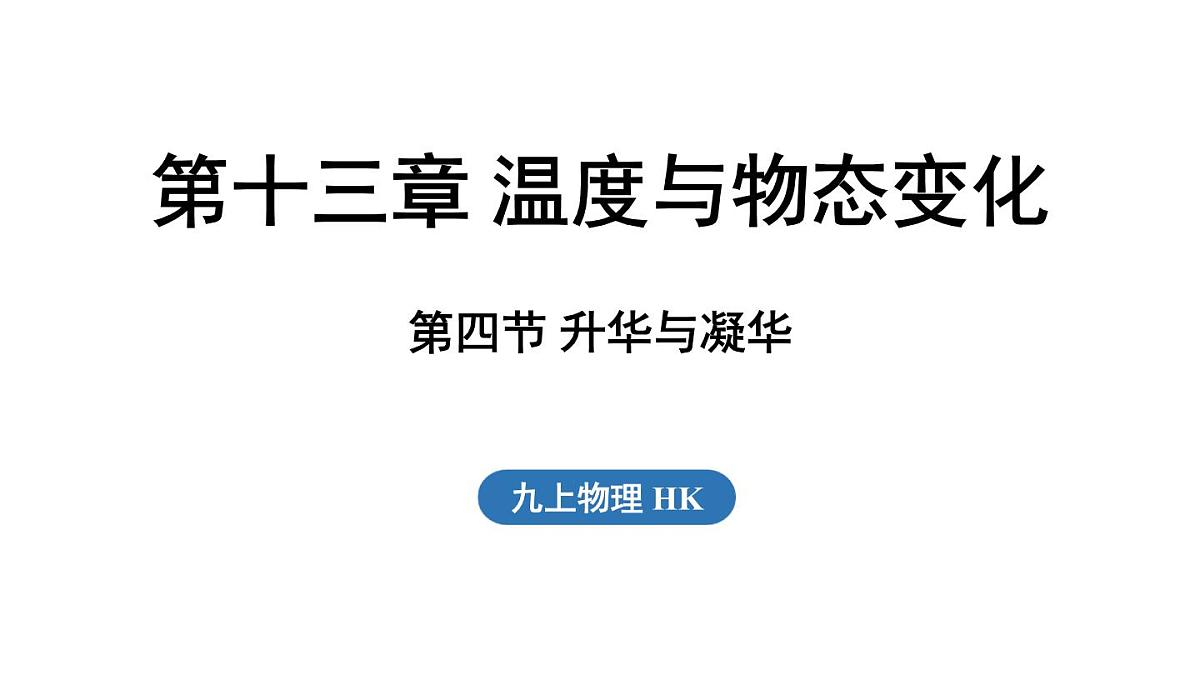沪科版（2024）九年级物理上册 13.4 升华与凝华（课件）第1页