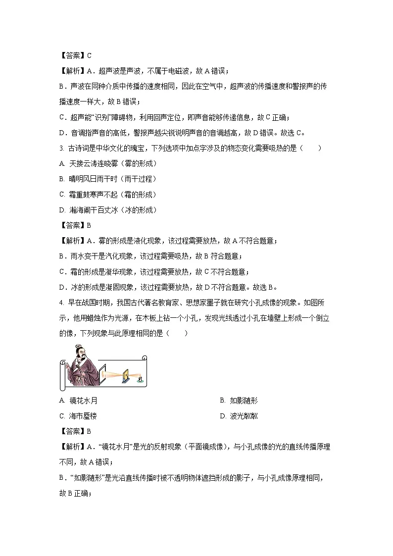 物理：2025年山东省泰安市新泰市中考二模试题（解析版）第2页