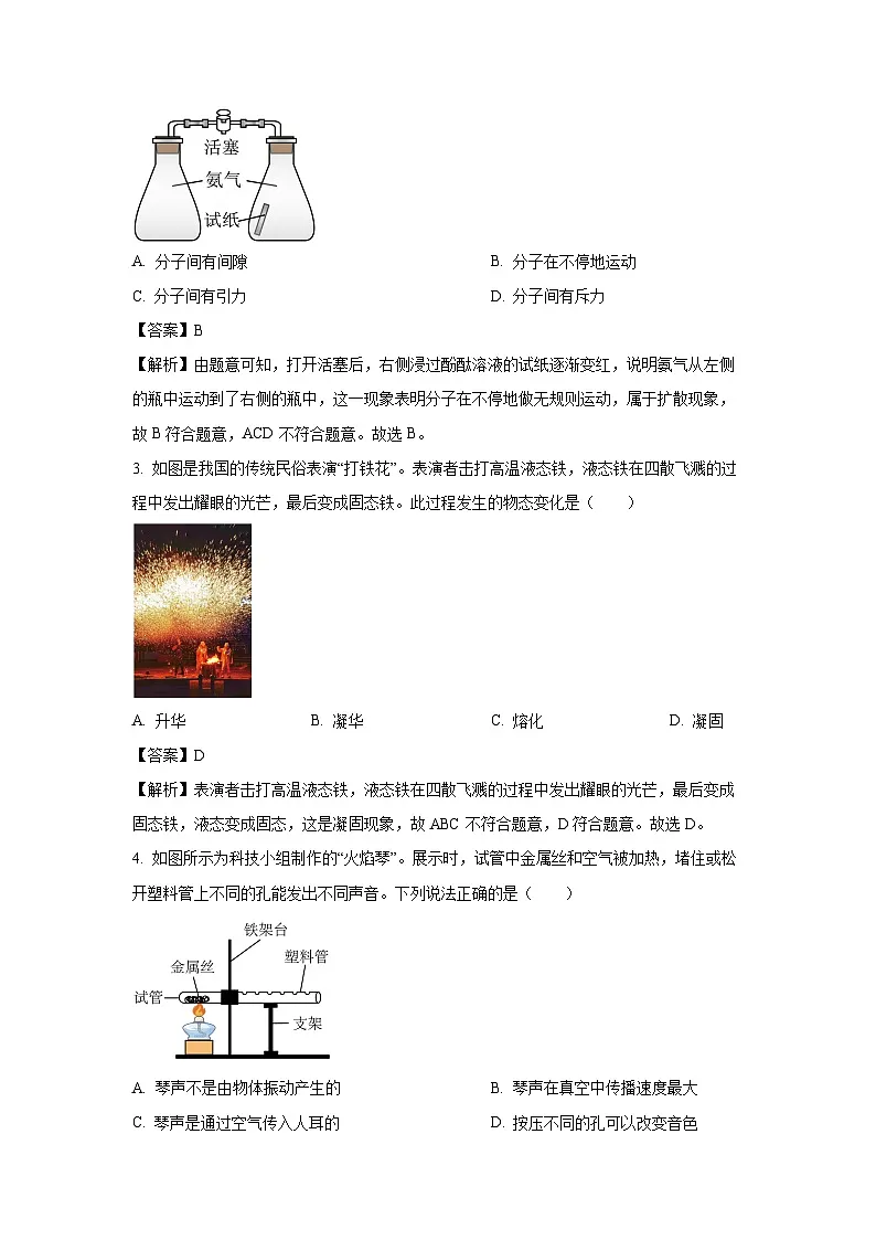 物理：2025年山东省济南市平阴县中考一模试题（解析版）第2页