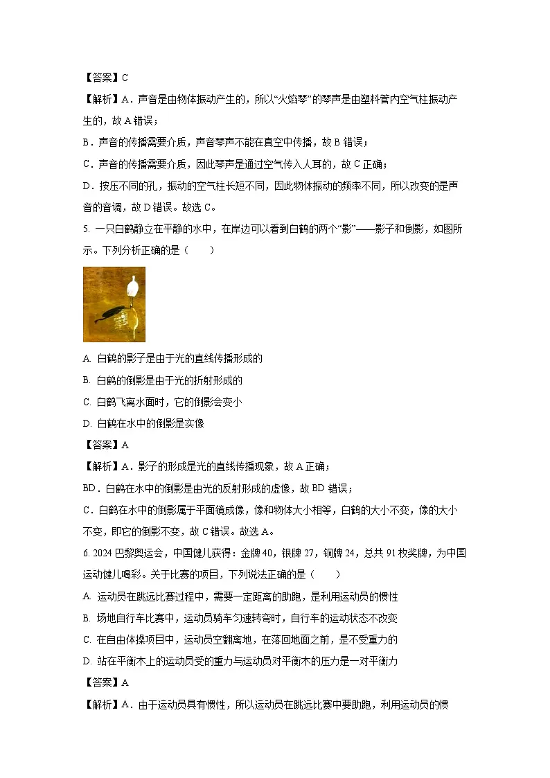 物理：2025年山东省济南市平阴县中考一模试题（解析版）第3页