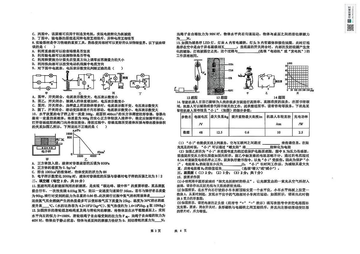 2025年黑龙江省大庆市大庆一中中考二模物理试题（中考模拟）第2页
