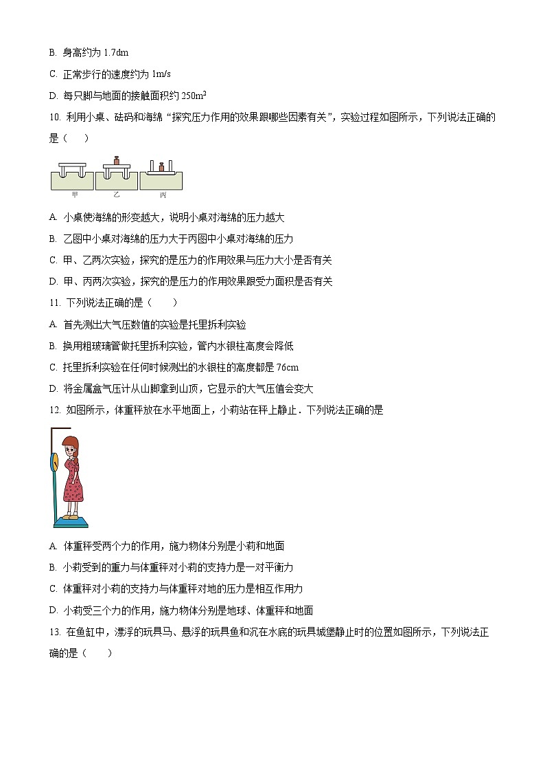 北京市第八中学2024－2025学年八年级下学期期中物理试题第3页