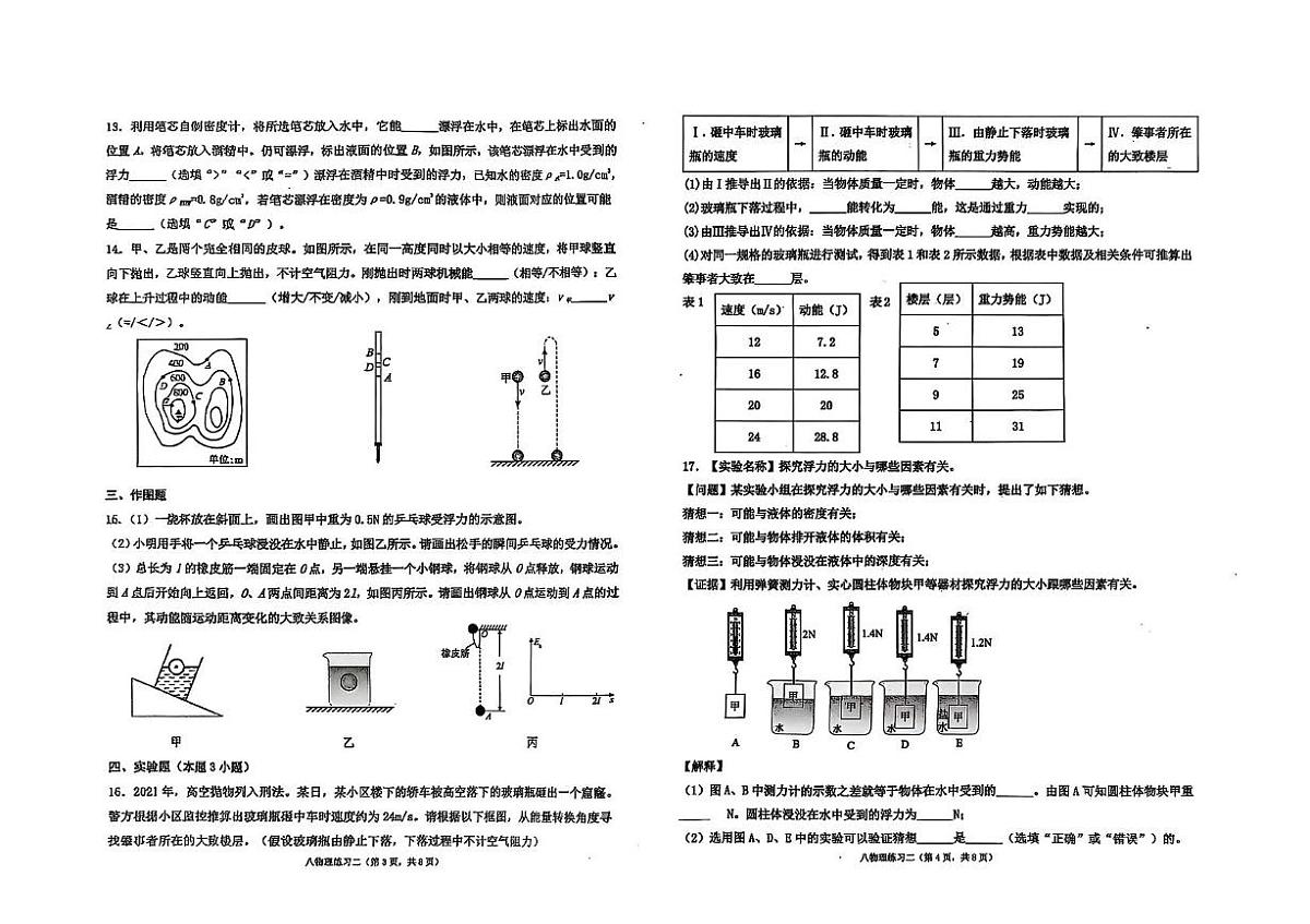 广东省汕头市潮南区陈店实验2024-2025学年八年级下学期5月月考物理试题第2页