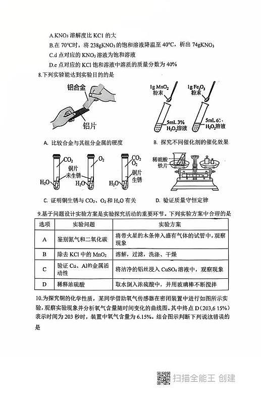2025年广东省深圳市蛇口育才教育集团育才二中中考三模化学和物理试卷（中考模拟）第3页