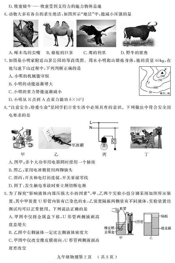 2025年山东省菏泽市曹县中考一模物理试题（中考模拟）第2页