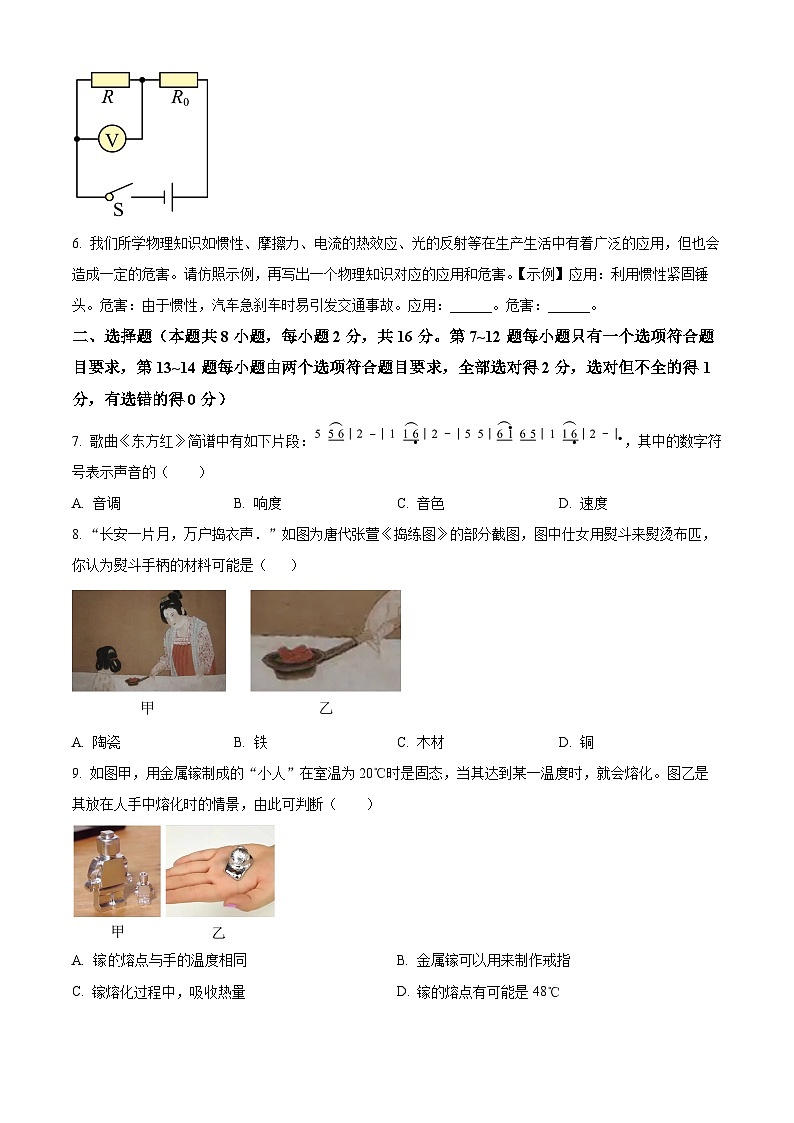 2025年河南省商丘市夏邑县中考一模物理试题（中考模拟）第2页