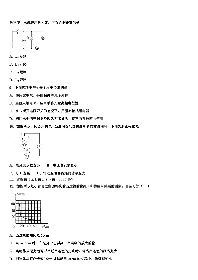 2024年江苏省扬州宝应县联考中考五模物理试题（中考模拟）第3页
