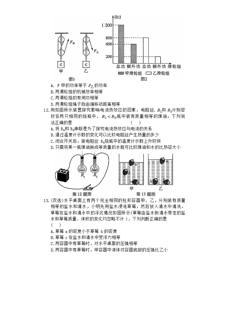 2025年河南省平顶山市鲁山县两所中学中考二模物理试题（中考模拟）第3页