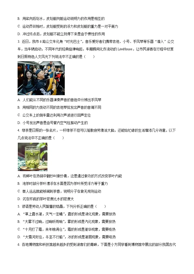 2025年山东省日照市中考二模物理试题（中考模拟）第2页