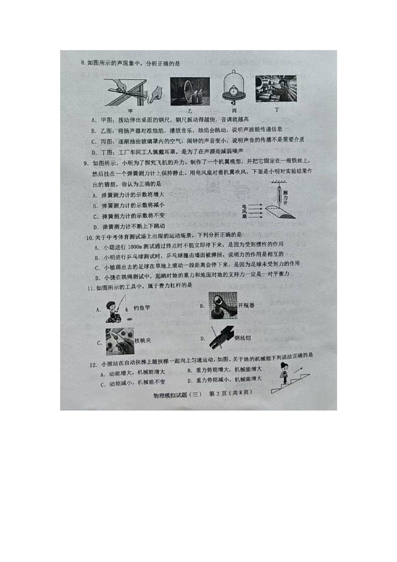 2025年山东省菏泽市成武县中考三模物理试题（中考模拟）第2页