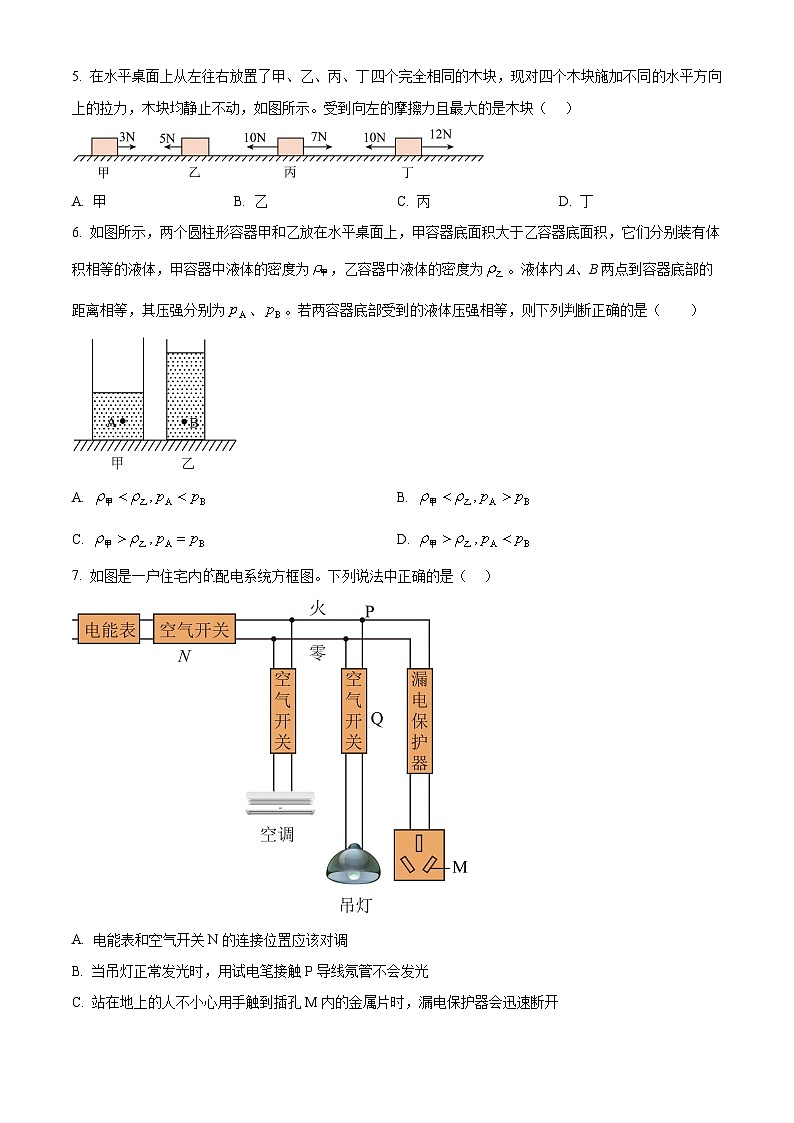 2025年河北省邯郸市峰峰中学中考一模物理试题（中考模拟）第2页